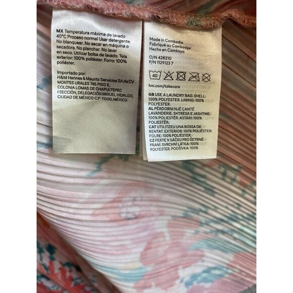 H&M Black Electric Pleats Puff Long Sleeve Plisse Wrap Dress Size: M - Picture 9 of 9